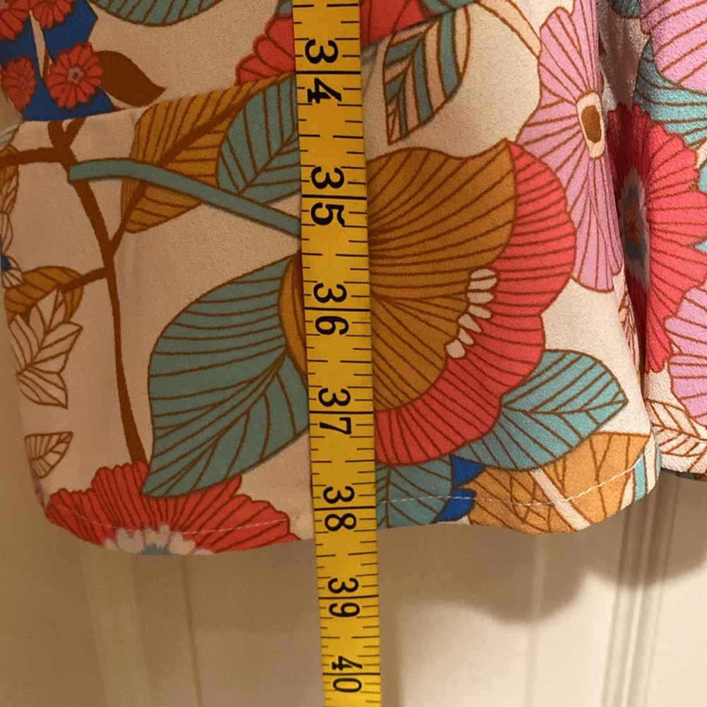 Tolani Floral Tiered Button Front Short Sleeve Dress with pockets, Women’s XL - Picture 12 of 15